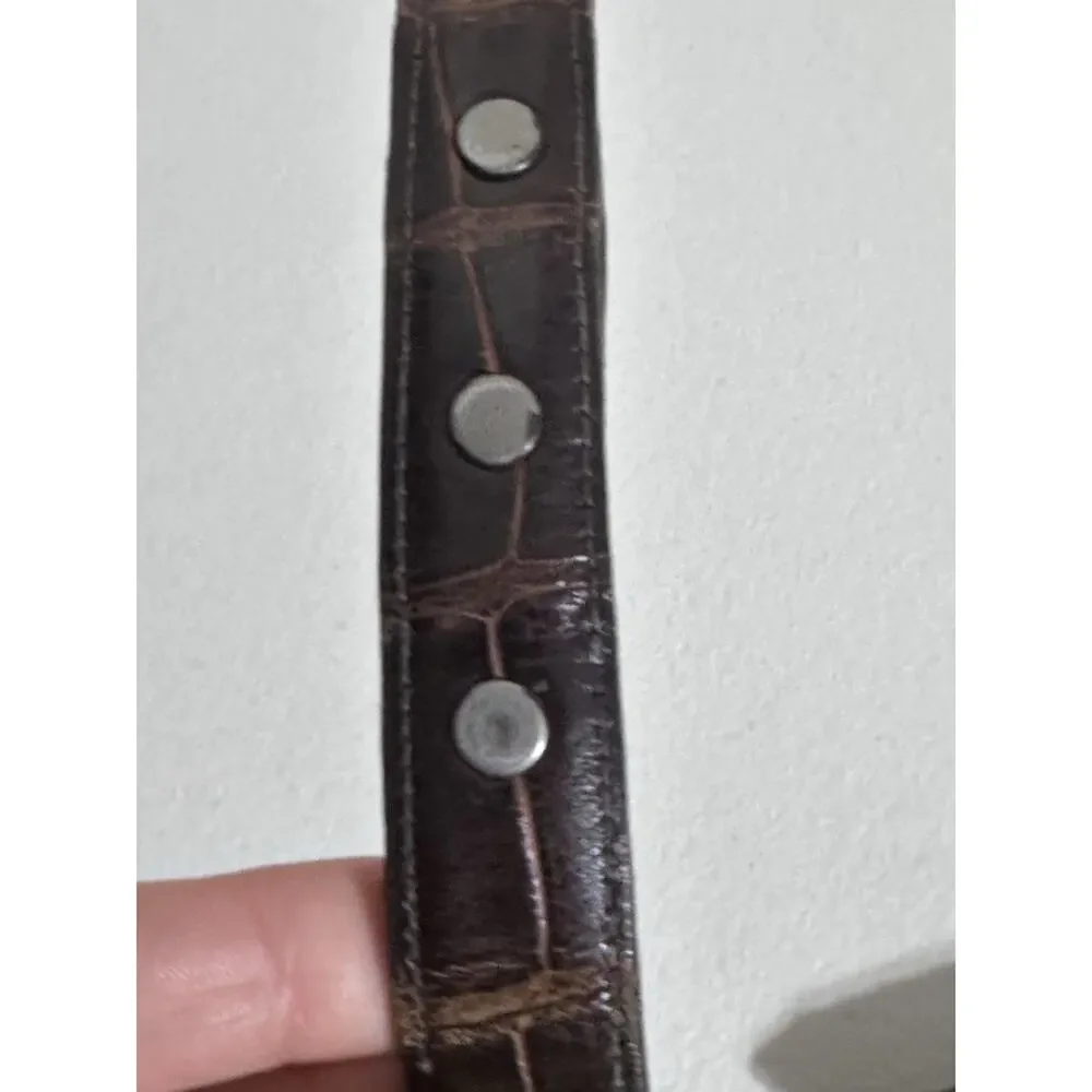 Sherrill Kleinberg Brown American Alligator Women’s Belt SZ 34 No Buckle